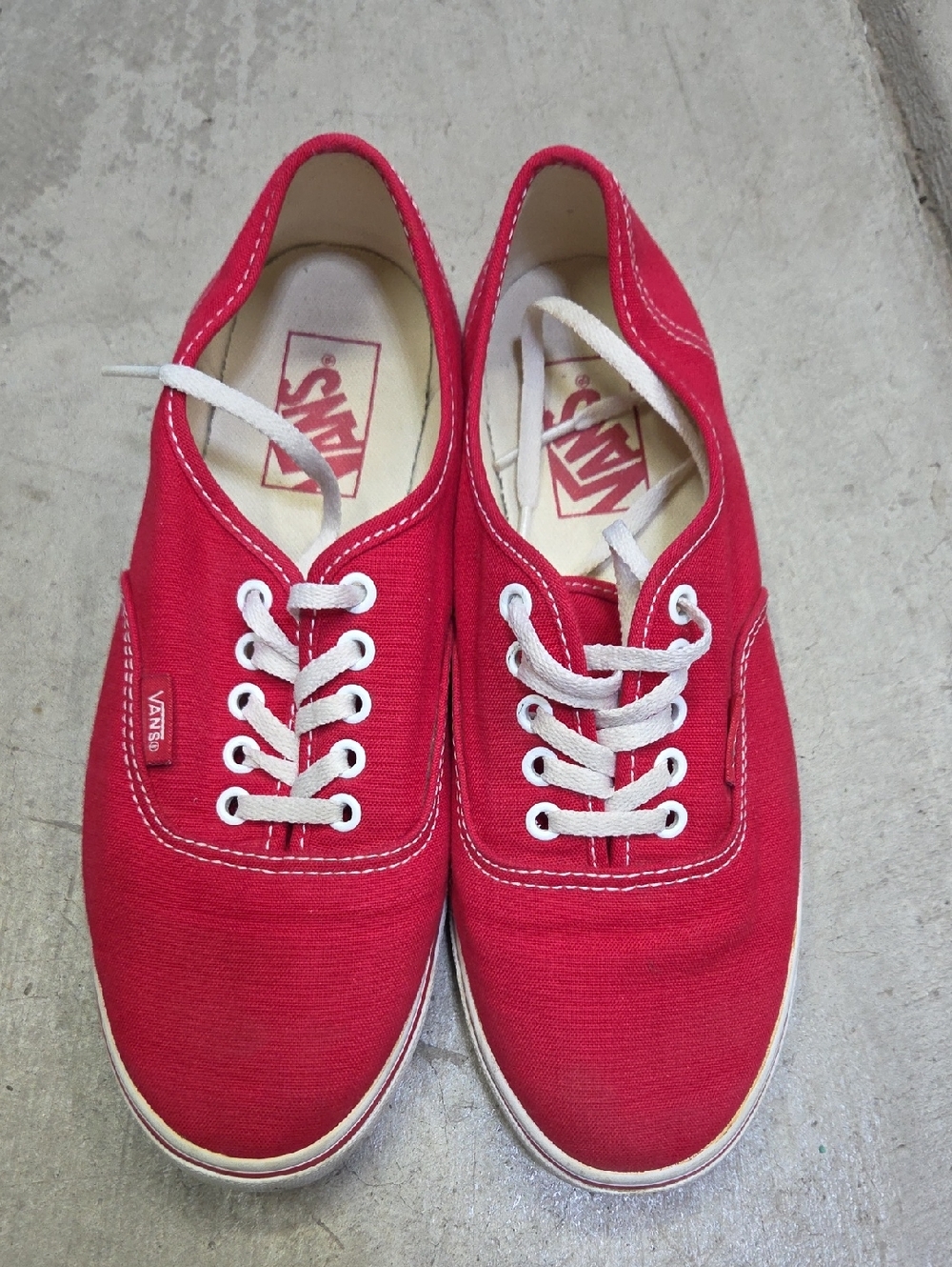 Vans Low-Top Canvas Sneakers in Red and White
